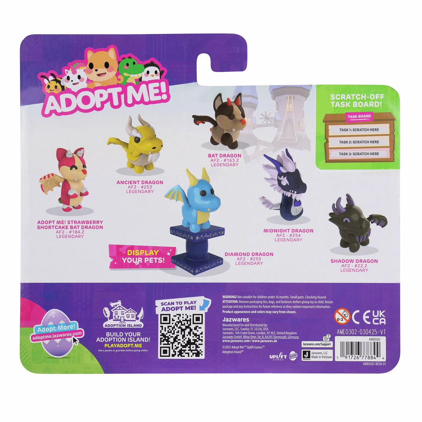 Squishmallows - Adopt Me! 6-Pack Legendary Dragons Toy Figures