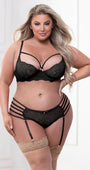 Plus Size Pure Romance Lace Bra Set