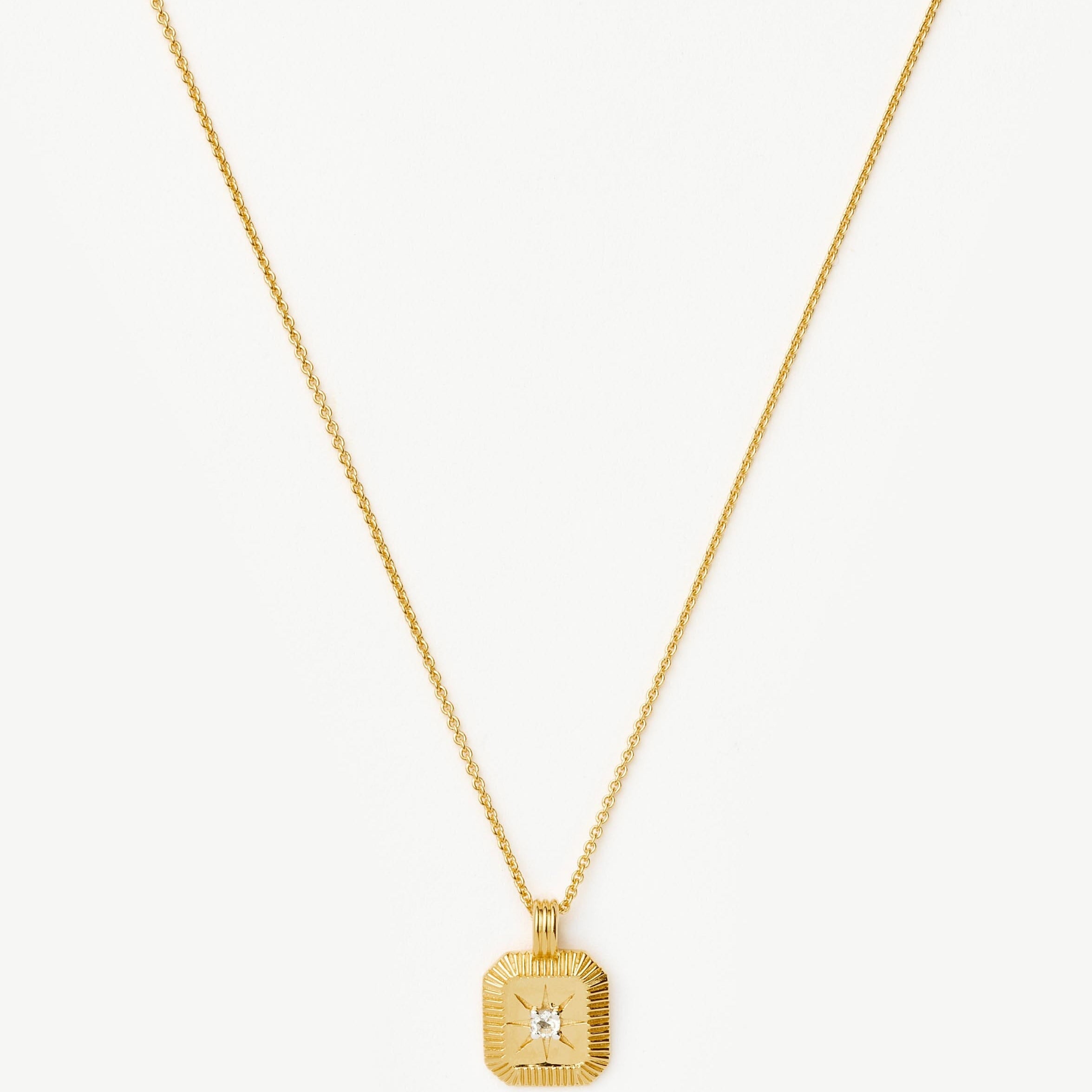 Star Ridge Birthstone Pendant Necklace | 18ct Gold Vermeil/Crystal Necklaces Missoma 