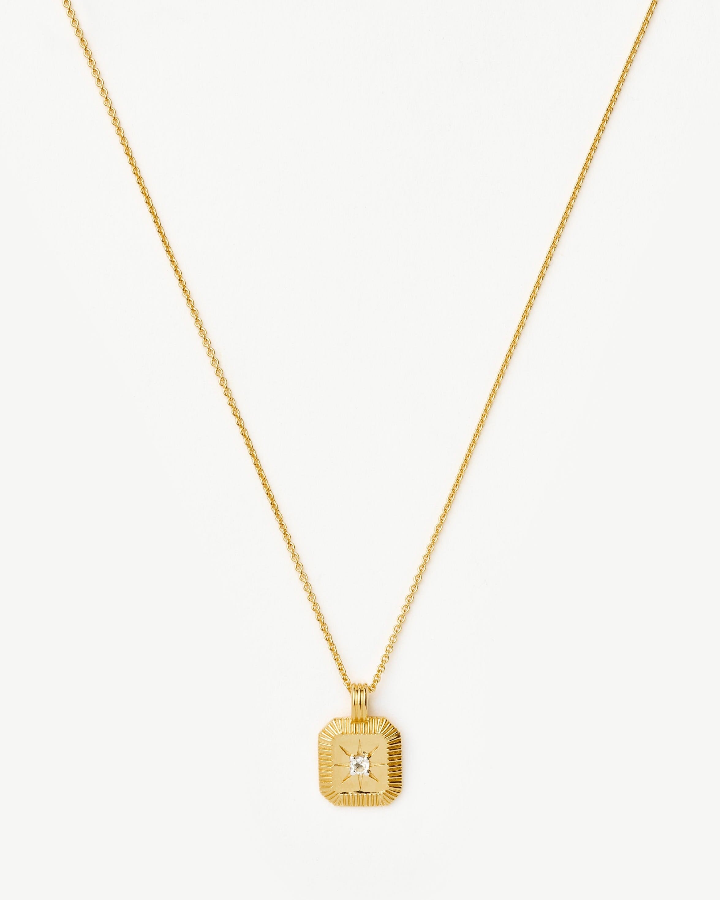 Star Ridge Birthstone Pendant Necklace | 18ct Gold Vermeil/Crystal Necklaces Missoma 