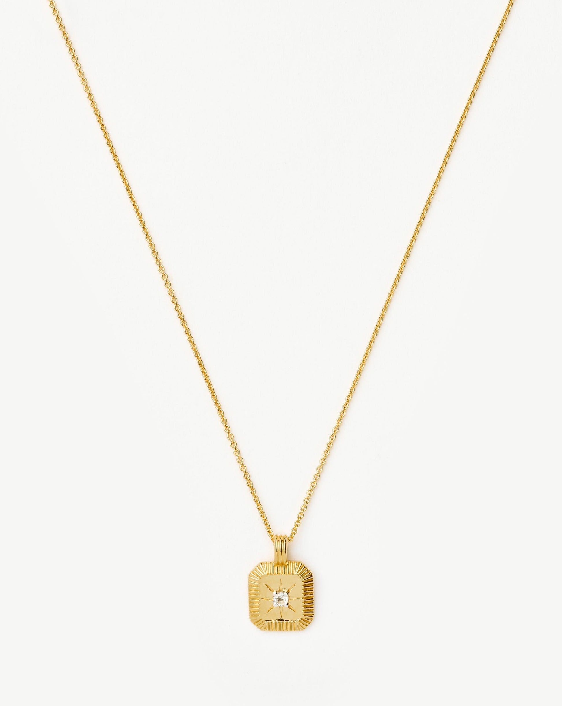 Star Ridge Birthstone Pendant Necklace | 18ct Gold Vermeil/Crystal Necklaces Missoma 