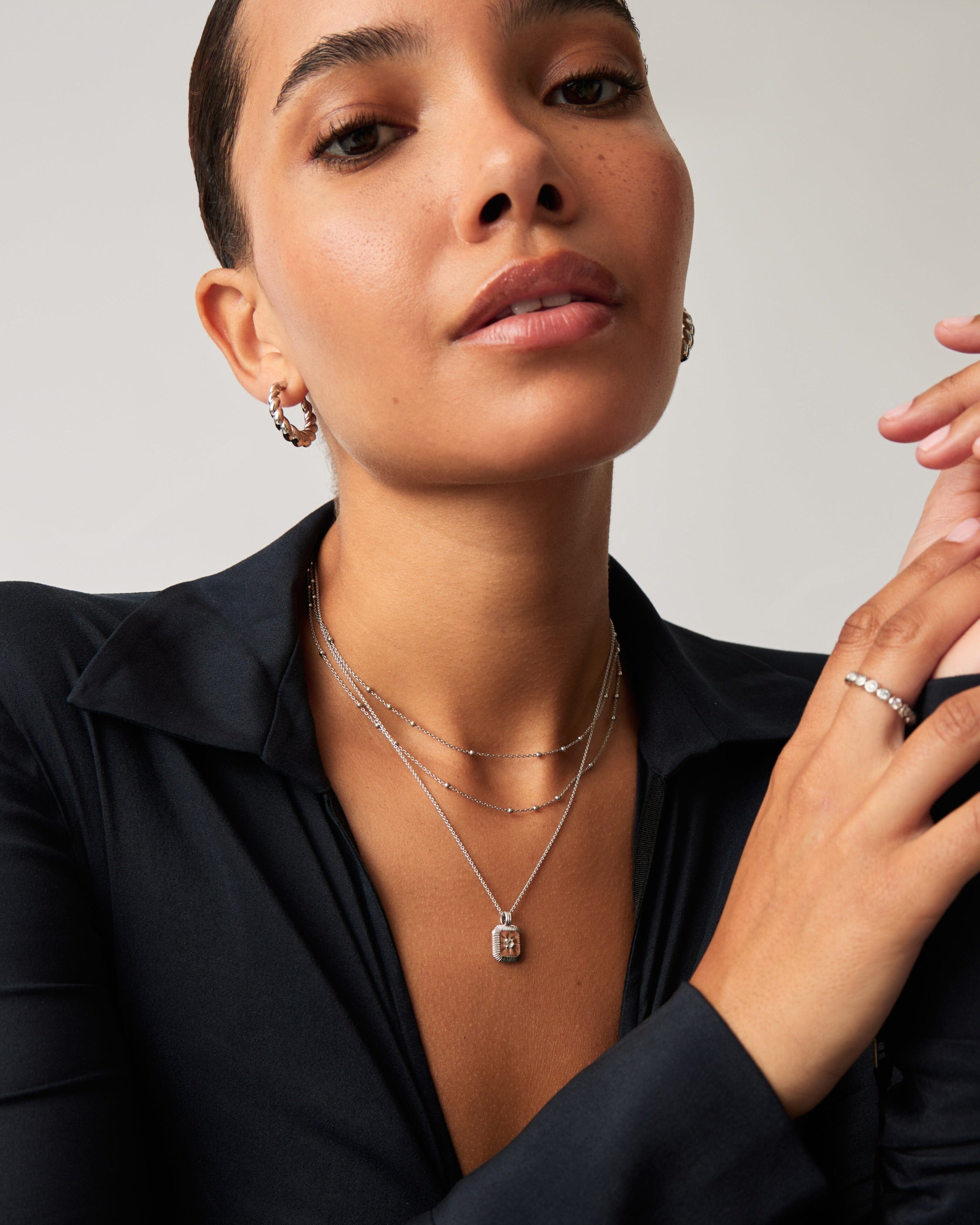 Star Ridge Birthstone Pendant Necklace - Crystal/April Necklaces Missoma 