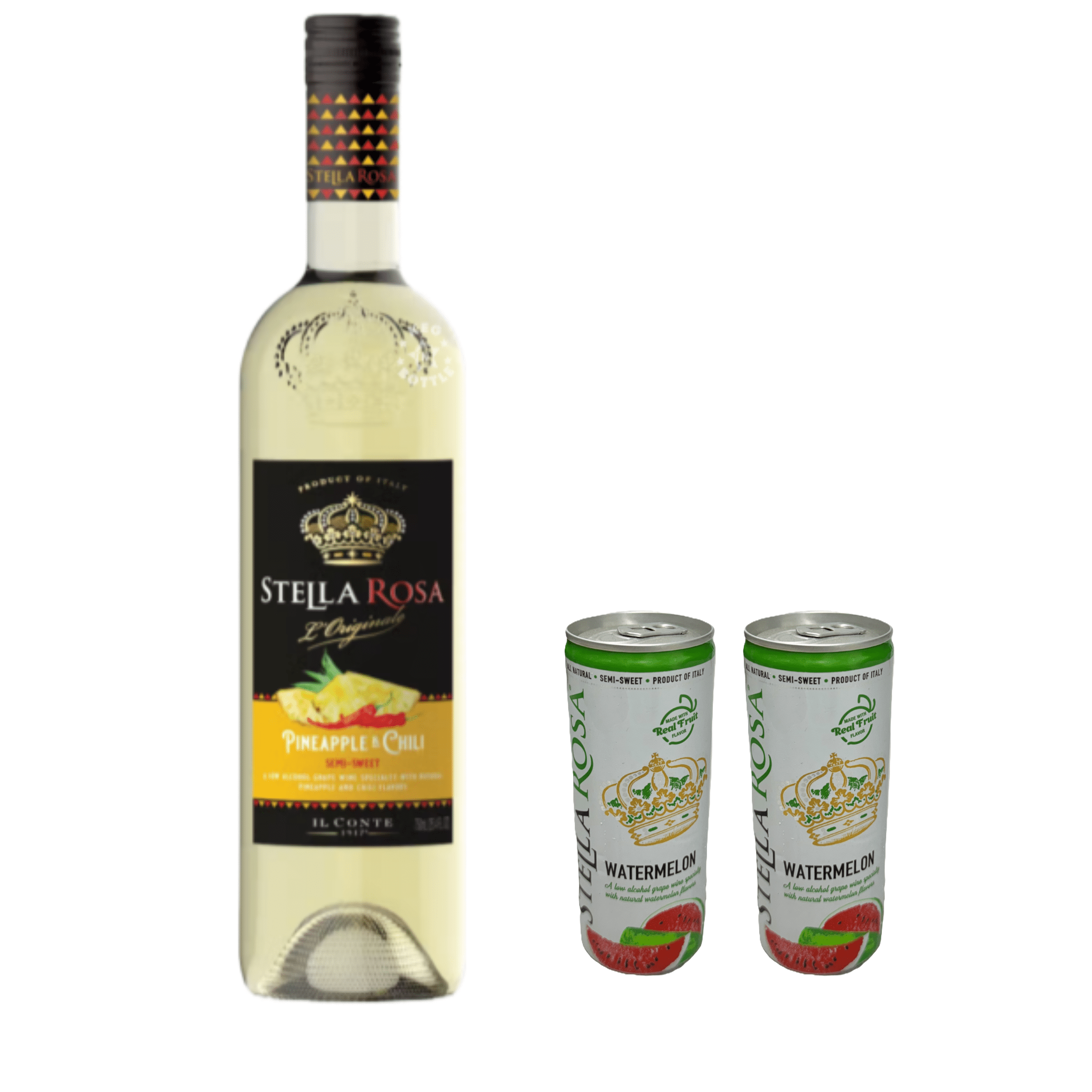 Stella Rosa Pineapple & Chili Semi-Sweet & 2 Watermelon Cans Combo Pack