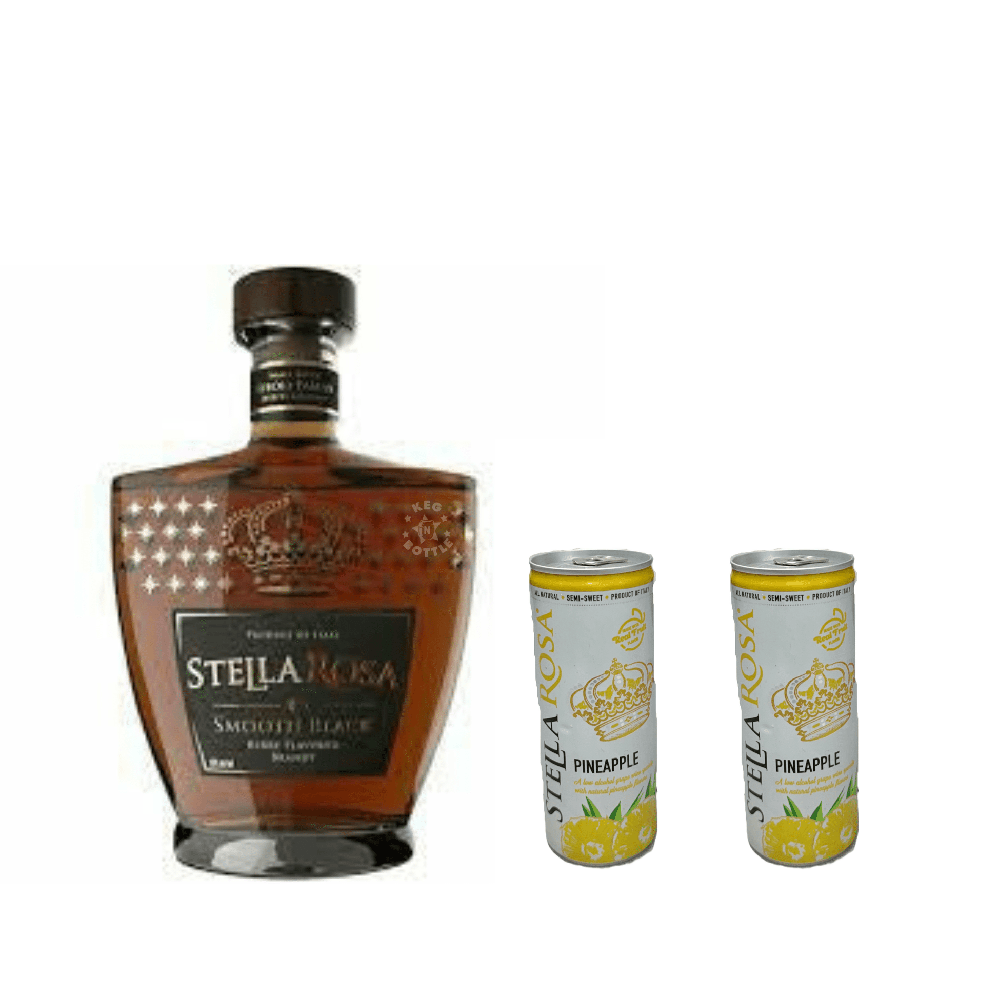 Stella Rosa Smooth Black Berry Flavored Brandy & 2 Pineapple Cans Combo Pack