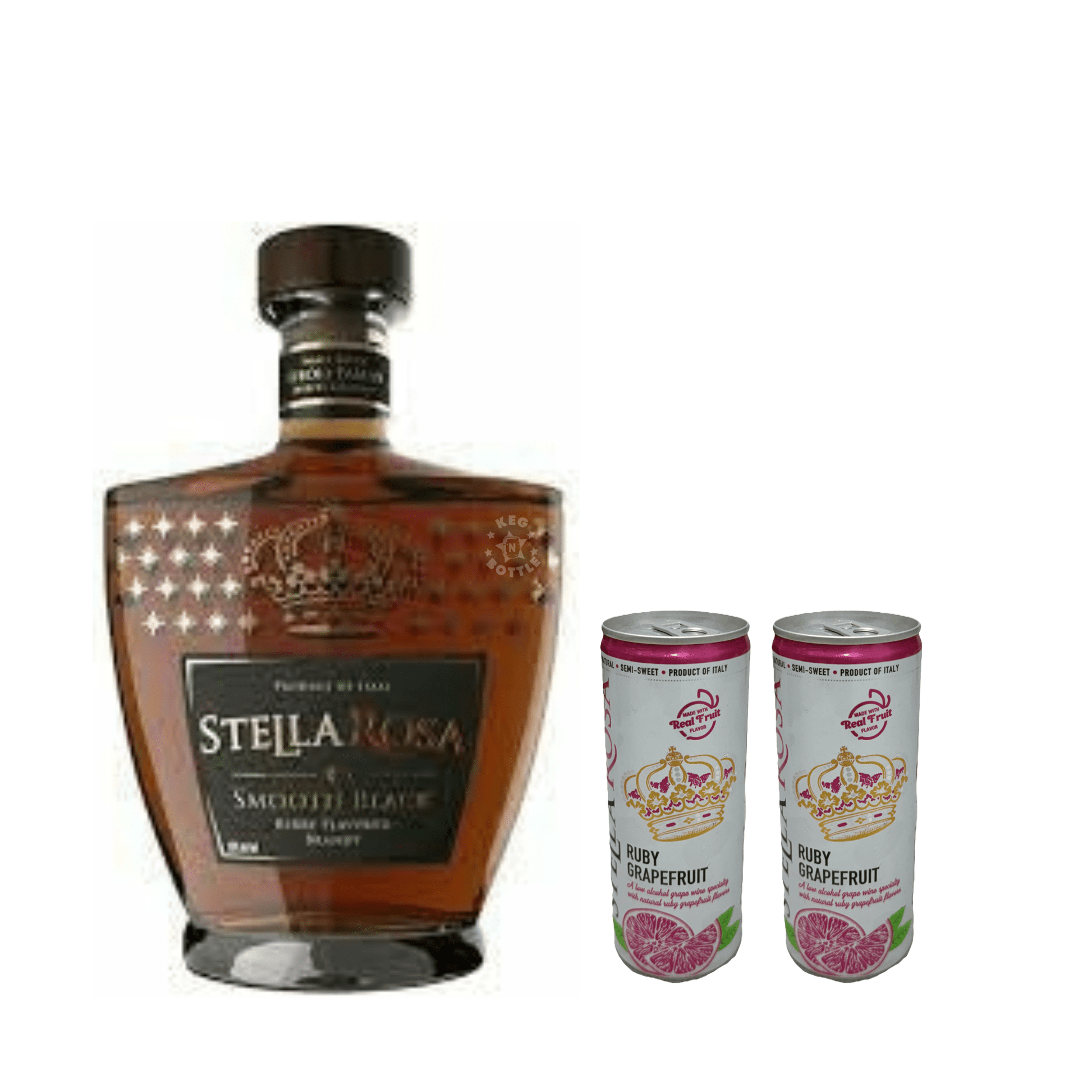 Stella Rosa Smooth Black Berry Flavored Brandy & 2 Ruby Grapefruit Cans Combo Pack