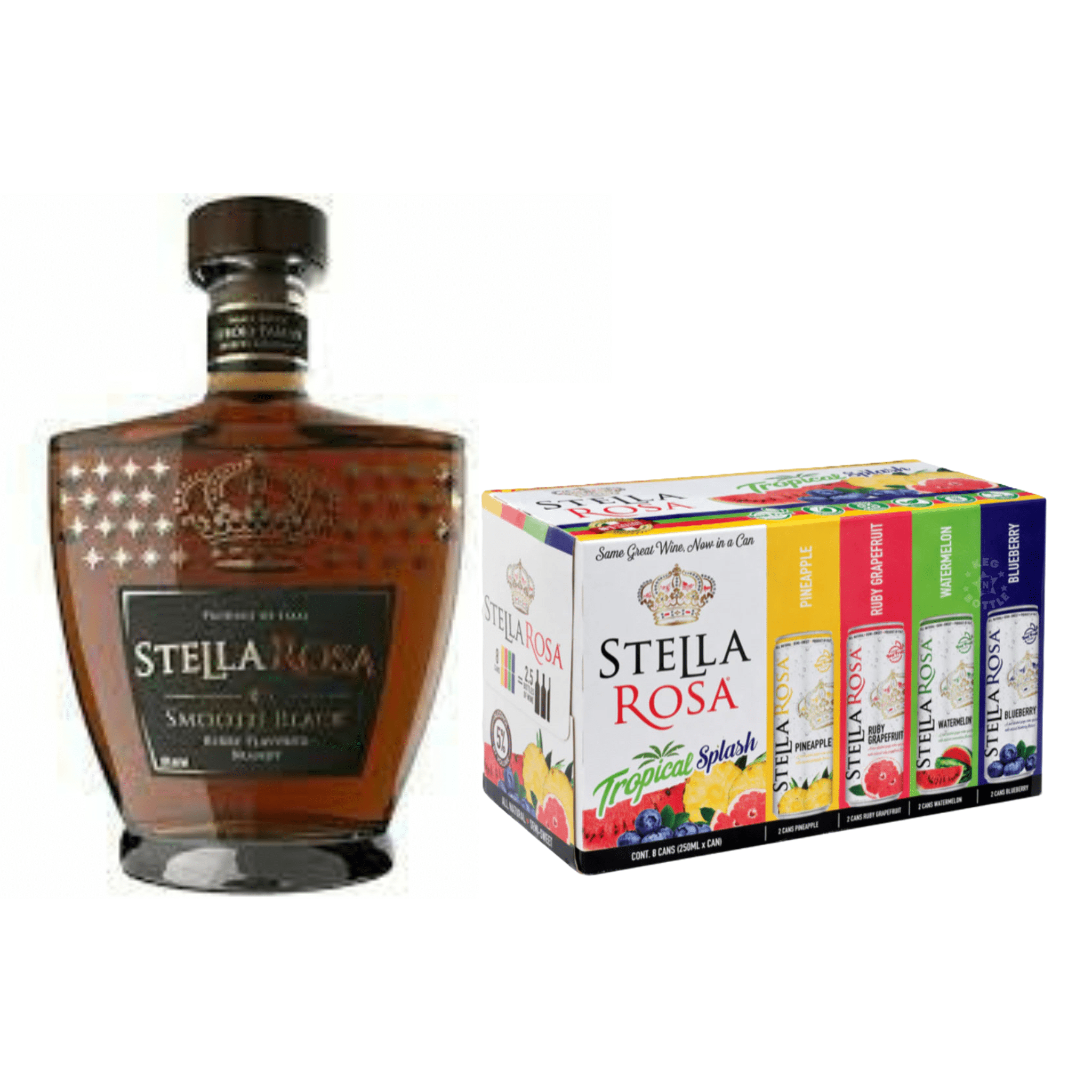 Stella Rosa Smooth Black Berry Flavored Brandy & Tropical Splash Combo Pack
