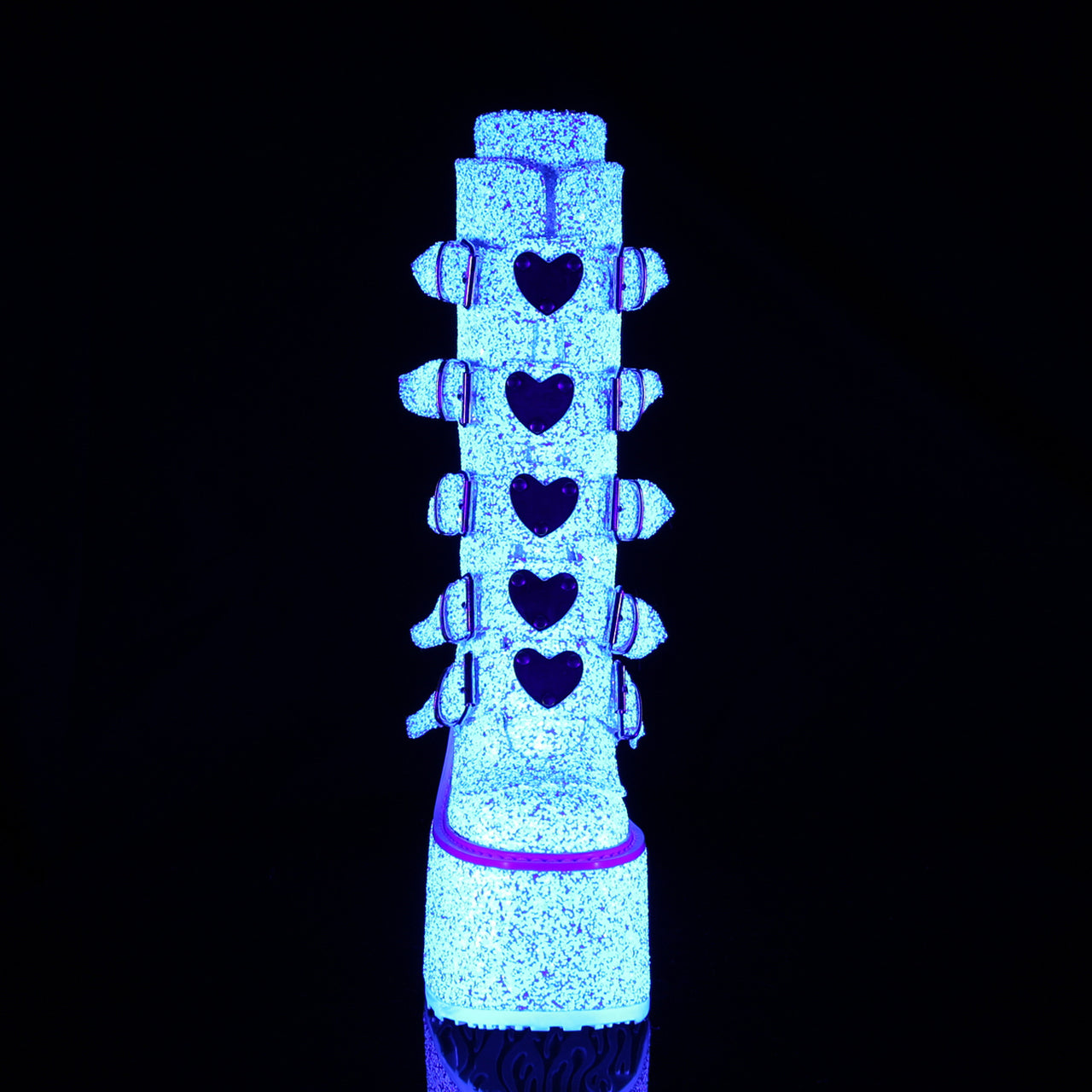 White Multi Glitter 5.5" Platform Mid-Calf Boots*