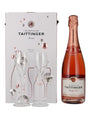 Taittinger Rose Brut Gift Set with 2 Flutes, 75 cl