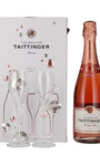 Taittinger Rose Brut Gift Set with 2 Flutes, 75 cl