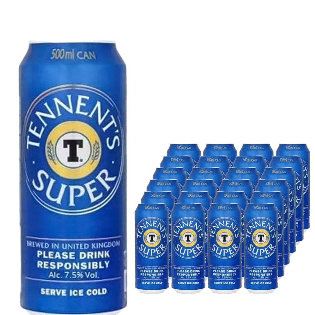 Tennent's Super Strong Lager Beer Can Multipack, 24 x 500 ml