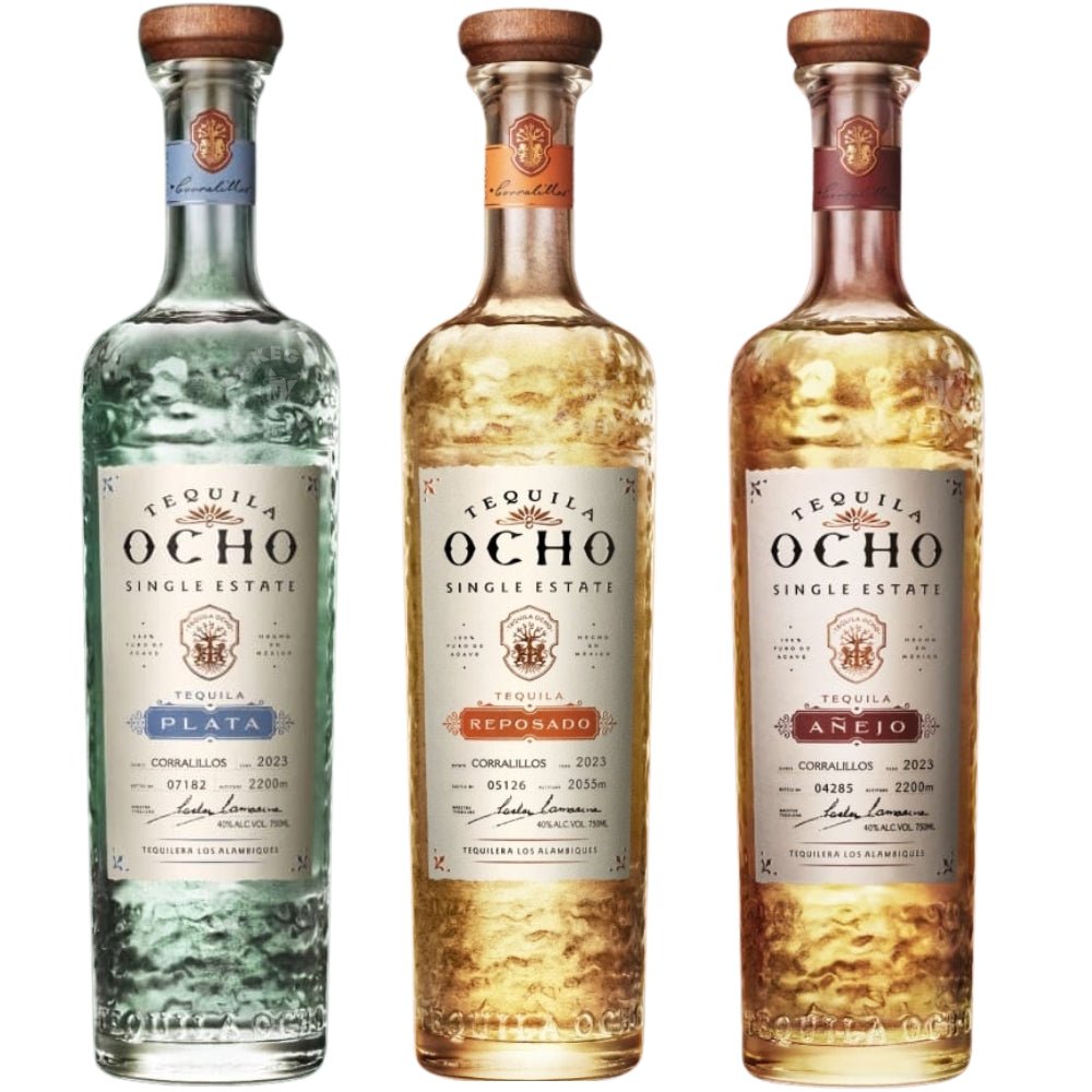 Tequila Ocho Single Estate Trio – Plata, Reposado & Añejo (3 x 750 ml)