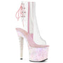 7" Heel Clear-Opal Glitter Unicorn Ankle Booties*