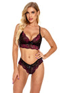 Lacy Contrast Bra Set