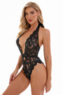 V-Cut Lacy Teddy Lingerie
