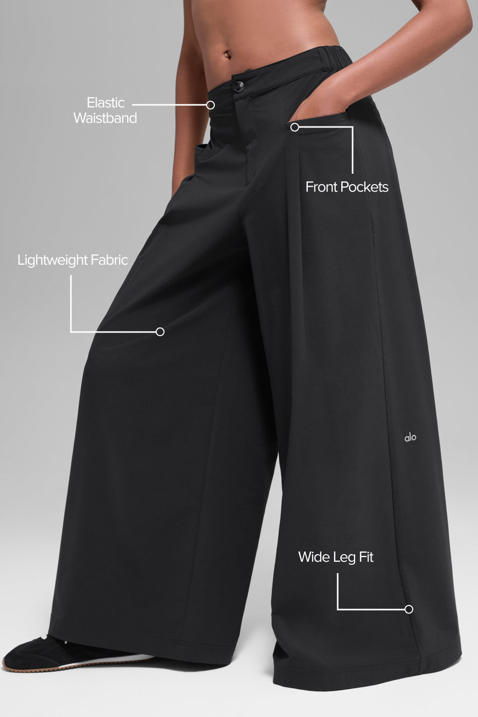 Main Act Wide Leg Trouser - Black