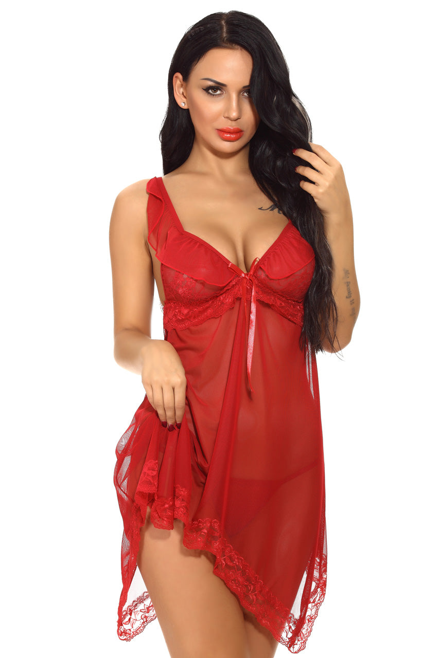 Ruffled Mesh Babydoll