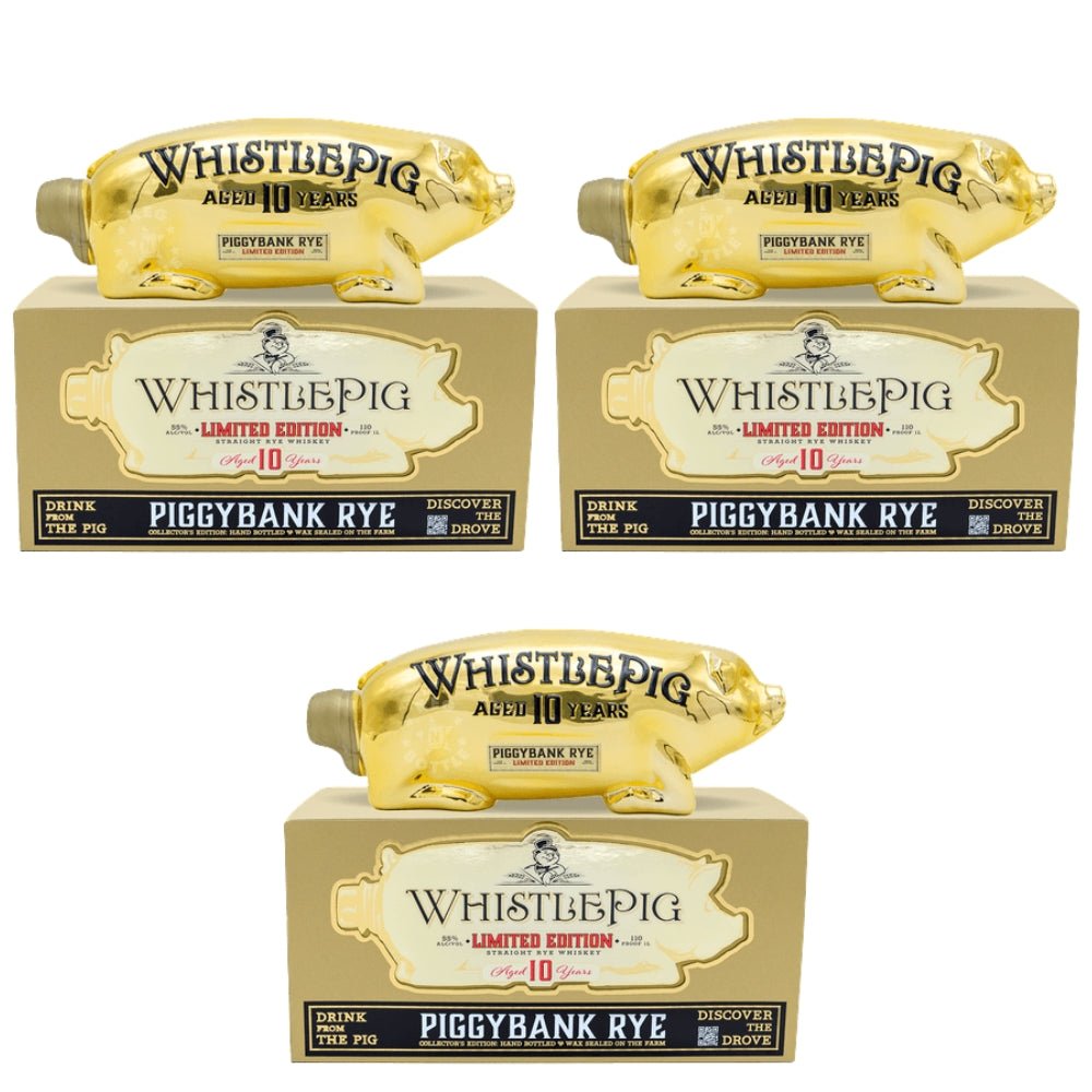 WhistlePig PiggyBank Rye Whiskey 3-Pack (750 ml each)