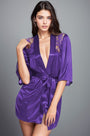 Satin Robe with Lace