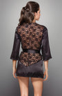 Satin Robe with Lace