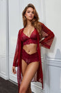 French Dot Mesh Robe and Bra Set